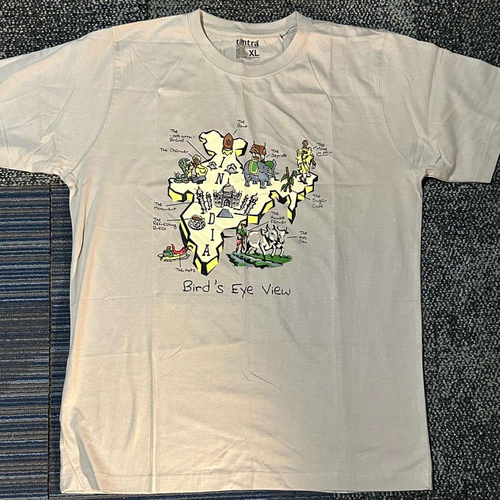 INDIA “BIRDS EYE VIEW” PATRIOTIC T-SHIRT MENS XL